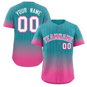 Custom Aqua Pink-White Gradient Stripe Fashion Authentic Baseball Jers - KXKSHOP_files